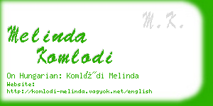 melinda komlodi business card